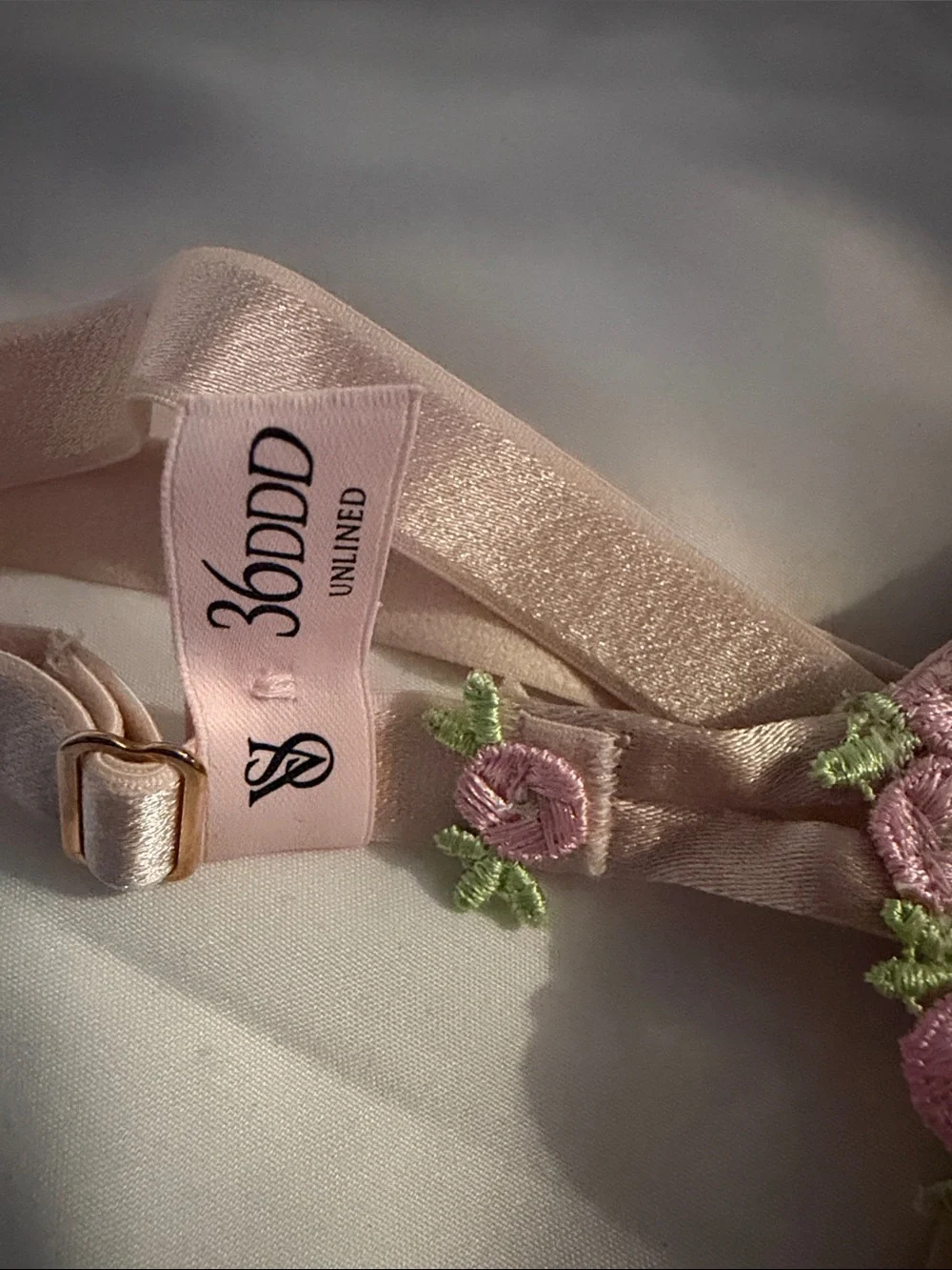 Victoria's Secret Sheer Blush Pink Floral Embroidered Bra - Picture 2 of 4